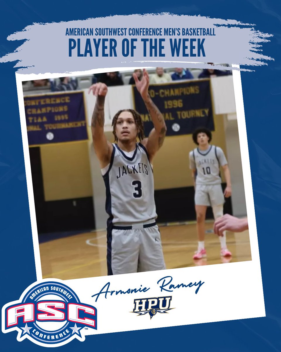 American Southwest (@asc_sports) on Twitter photo Men's Basketball Player of the Week
⭐Armonie Ramey⭐
Read more: ascsports.org/news/2025/2/3/…
#ascsports #aschoops #d3hoops | <a href="/hpusports/">HPU Sports</a> Men's Basketball Player of the Week
⭐Armonie Ramey⭐
Read more: ascsports.org/news/2025/2/3/…
#ascsports #aschoops #d3hoops | <a href="/hpusports/">HPU Sports</a>