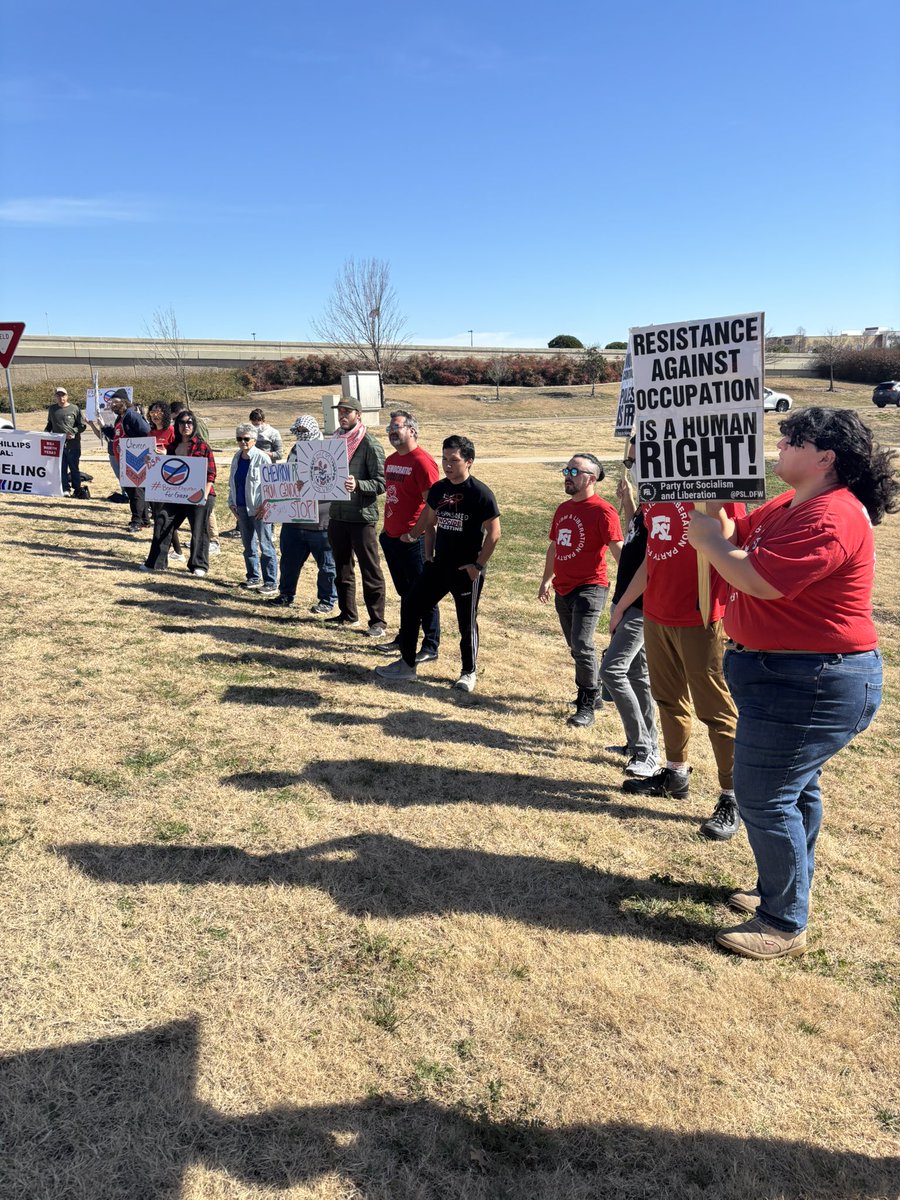 DSA_NorthTexas's tweet photo. YESTERDAY: Plano heard us LOUD & CLEAR. So long as Chevron remains complicit in so-called Israel’s apartheid state & genocidal project of Zionism, no one should fuel up at @Chevron ! We’re just getting started in this fight.
#StopFuelingGenocide!
#bds https://t.co/BsN5SdtQE1