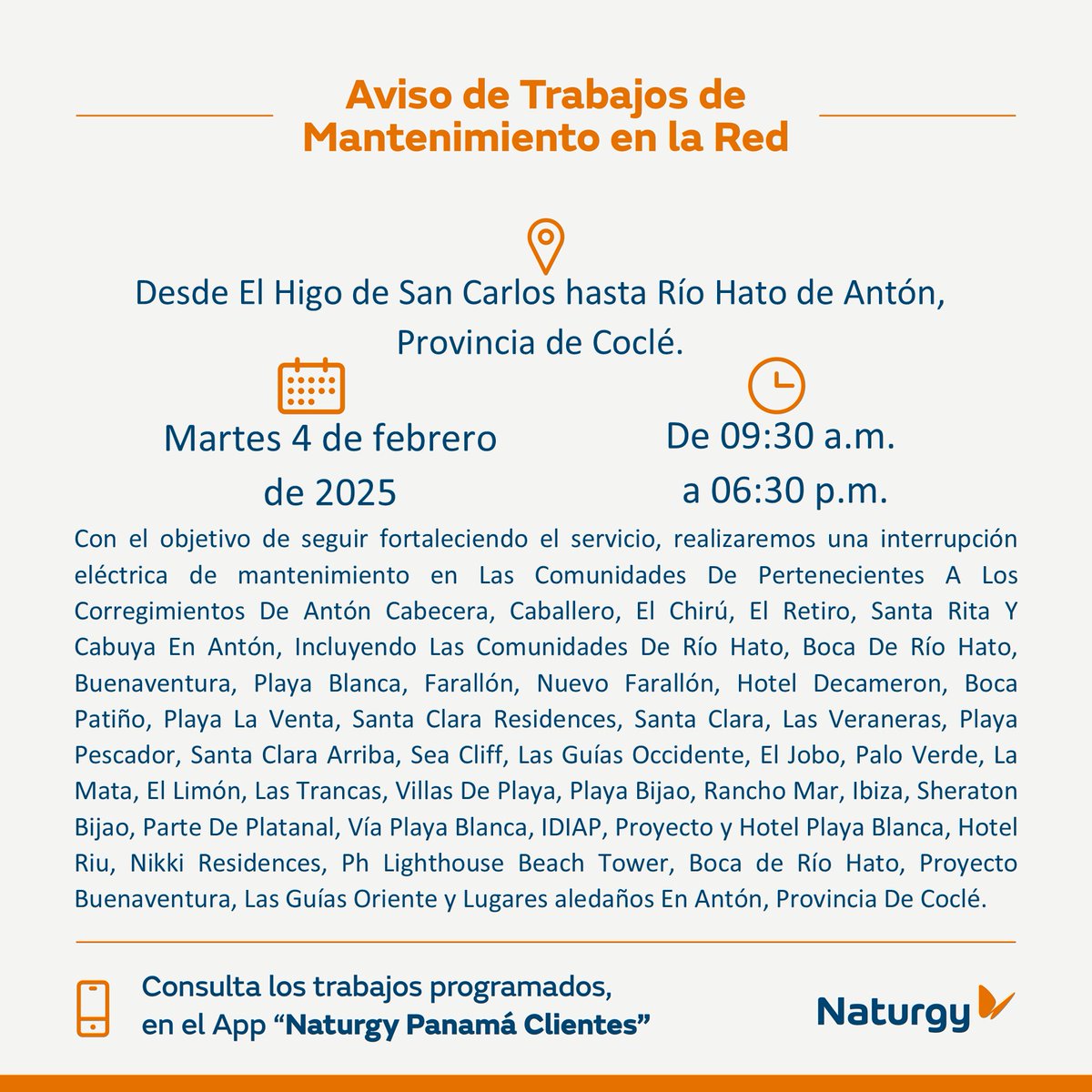 #ProvinciadeCoclé Trabajos de mantenimiento en la red desde El Higo de San Carlos hasta Río Hato de Antón, Provincia de Coclé.

<a href="/RTCocle/">Retweet Provincias Centrales</a> <a href="/Coclealdia/">Coclé Al Día</a> <a href="/CocleTrafico/">CocléTráfico</a> <a href="/AntonPty/">Distrito de Antón</a>