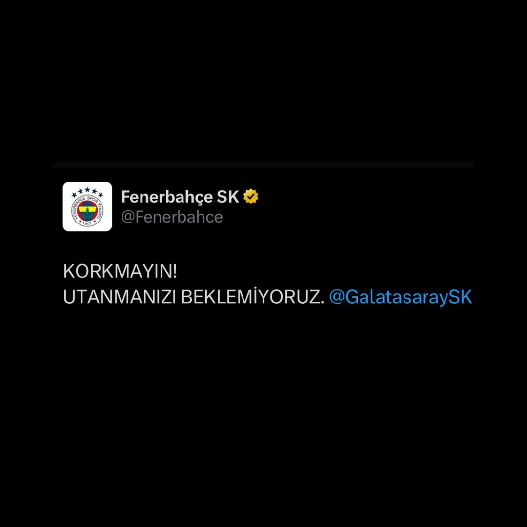 onedio's tweet photo. Fenerbahçe:

"Korkmayın, utanmanızı beklemiyoruz." https://t.co/34pS2qMui0