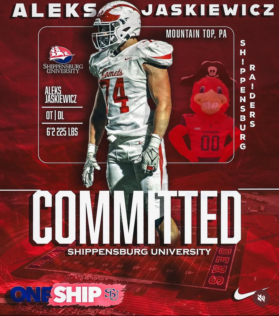 Congratulations to <a href="/aleksjask99/">aleks jaskiewicz</a> on continuing is academic and athletic career at <a href="/ShipFootball/">Shippensburg Football</a>! 

Best of luck Aleks! 

Go CCCOMETS!!! 🏈☄️