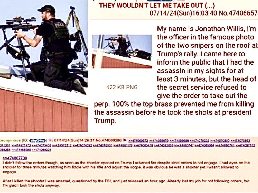 PeriklesGREAT's tweet photo. @elonmusk 🔥The Left &amp; Deep State will do anything to stop TRUMP's agenda. Do not take threats against DOGE people Lightly. 🔥
💥A Sniper with the assassin in Butler, PA in his sights was not allowed to take the shot to kill him until after the assassin had shot at TRUMP ! https://t.co/SsBsnutIbn