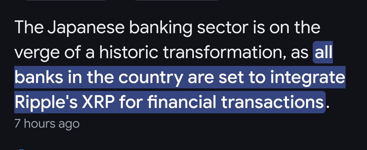 UniverseTwenty's tweet photo. BREAKING🚨 All The Banks In 🇯🇵 #JAPAN Will Use #XRP From Next Week. 

Back In 2017 @yoshitaka_kitao Made Announcement That By 2025 All Banks In Japan Will Use #XRP With That News #XRP Shot Up 60,000%

Imagine What Will Be The Impact On The Price Of #XRP Next Week 10$+ 💥🚀 https://t.co/bSjbryKGoG