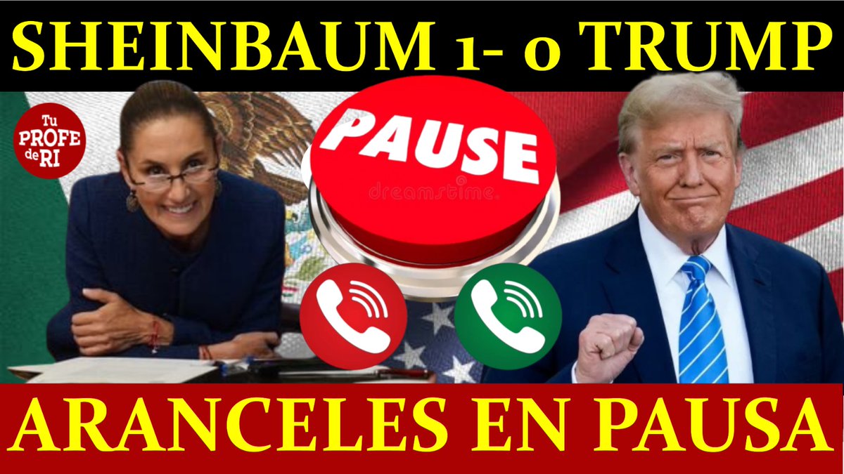 Jjlopez_almejo's tweet photo. 🔴 #SHEINBAUM DOMÓ A LA BESTIA. #TRUMP POSPONE #ARANCELES 1 MES. FUNCIONÓ DIÁLOGO DIRECTO

✍️ Aranceles se pausan por un mes: logro mexicano. 
✍️ Negociación: @Claudiashein enviará a la frontera 10 mil efectivos de la GN vs el tráfico de fentanilo, y #Trump se compromete a detener el envío de armas a grupos a grupos criminales. 
✍️ Negociaciones bilaterales entre equipos de alto nivel. 
👇
https://t.co/J2nH3tzklP