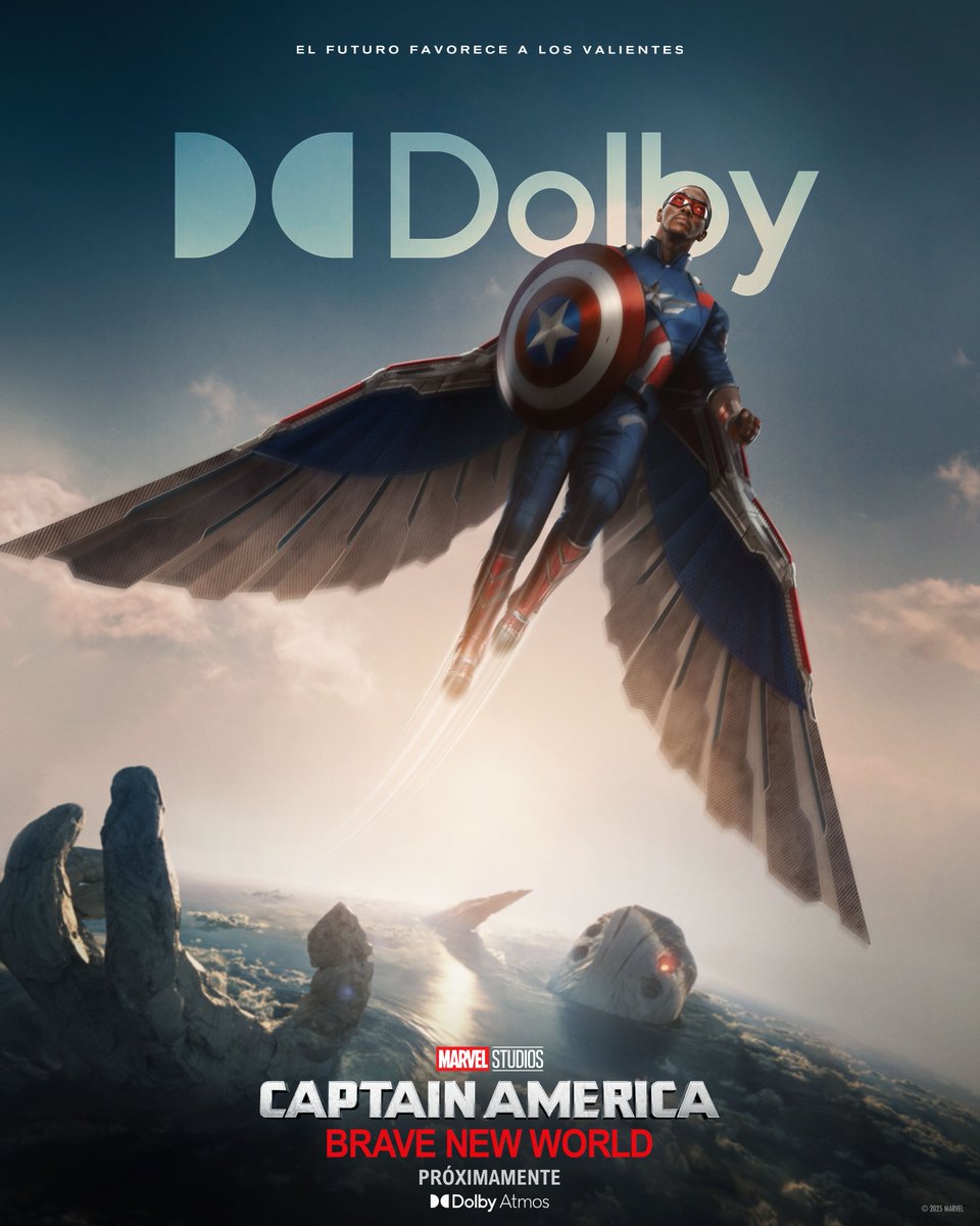 Dolby_Spain's tweet photo. [SORTEO]

El escudo está de vuelta... 🛡️✨

¡#CapitánAmérica: Brave New World llega a los cines y queremos que lo vivas a lo grande! 
Sorteamos 10 ENTRADAS DOBLES para su estreno en VOSE y con sonido inmersivo #DolbyAtmos.

Para participar:

1️⃣ Sigue a @Dolby_Spain.
2️⃣ Haz RT a esta publicación.
3️⃣ Menciona a una persona en comentarios.

⏰ Tienes hasta las 23:59 del 10 de febrero para participar.

🔗 Consulta las bases legales en el enlace de nuestra bio.

🗓 La proyección será en @ocine_es Caleido (Madrid) el 14 de febrero a las 19:00.

¡Suerte! 🦸‍♂️