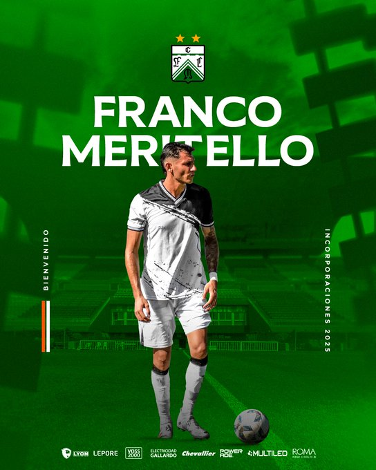 ElAscensox3's tweet photo. 🚨💚 ¡Refuerzo en Caballito! 💚🚨
Franco Meritello se suma a #Ferro para reforzar la defensa.
El zaguero de 28 años, ex Gimnasia de Mendoza, firmó contrato hasta diciembre de 2025.
#Ferro #VamosOeste #MeritelloAlVerde
.
.
.
👤 @DanielCacioli https://t.co/D25vMOnh7P
