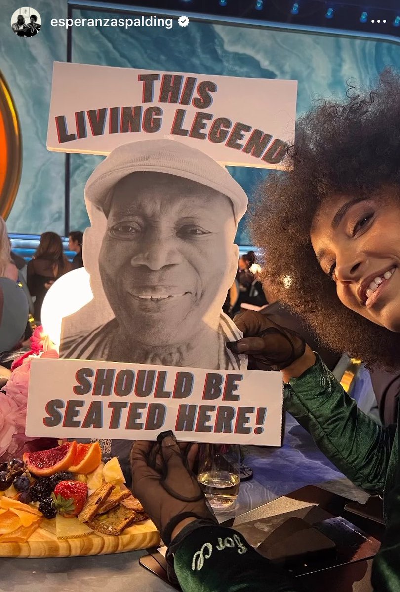 rivervisuals's tweet photo. the phenomenal artist Milton Nascimento, a dearly friend of River Phoenix, was refused a seat at the tables during the grammys because is not considered part of "A List".

nominated together for Best Jazz Album, Esperanza Salding bravery manifested during the whole event. https://t.co/pyWnqopsZd