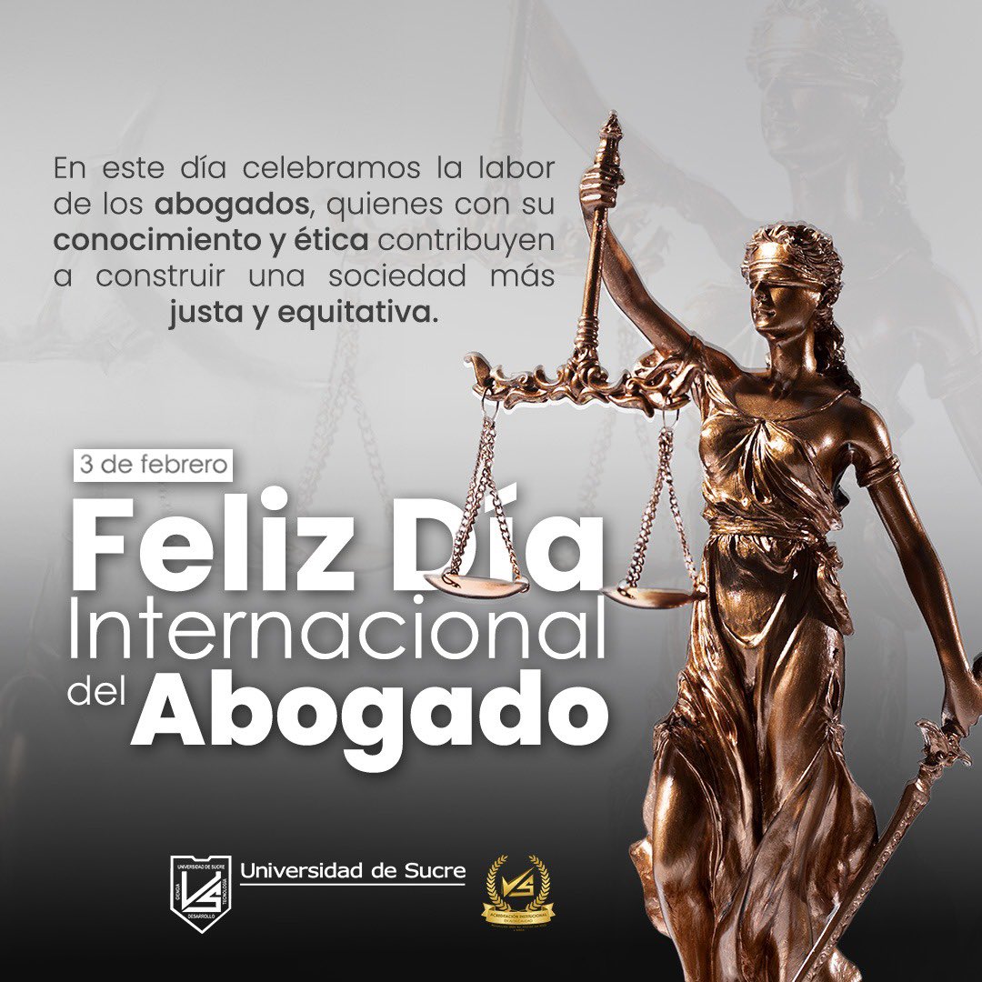 Unisucre's tweet photo. 🟢⚪️¡Feliz Día Internacional del Abogado!
Hoy celebramos a quienes luchan por la justicia y los derechos de la sociedad. ⚖️👏
#Díadelabogado #Unisucre https://t.co/fkcwtI78uD