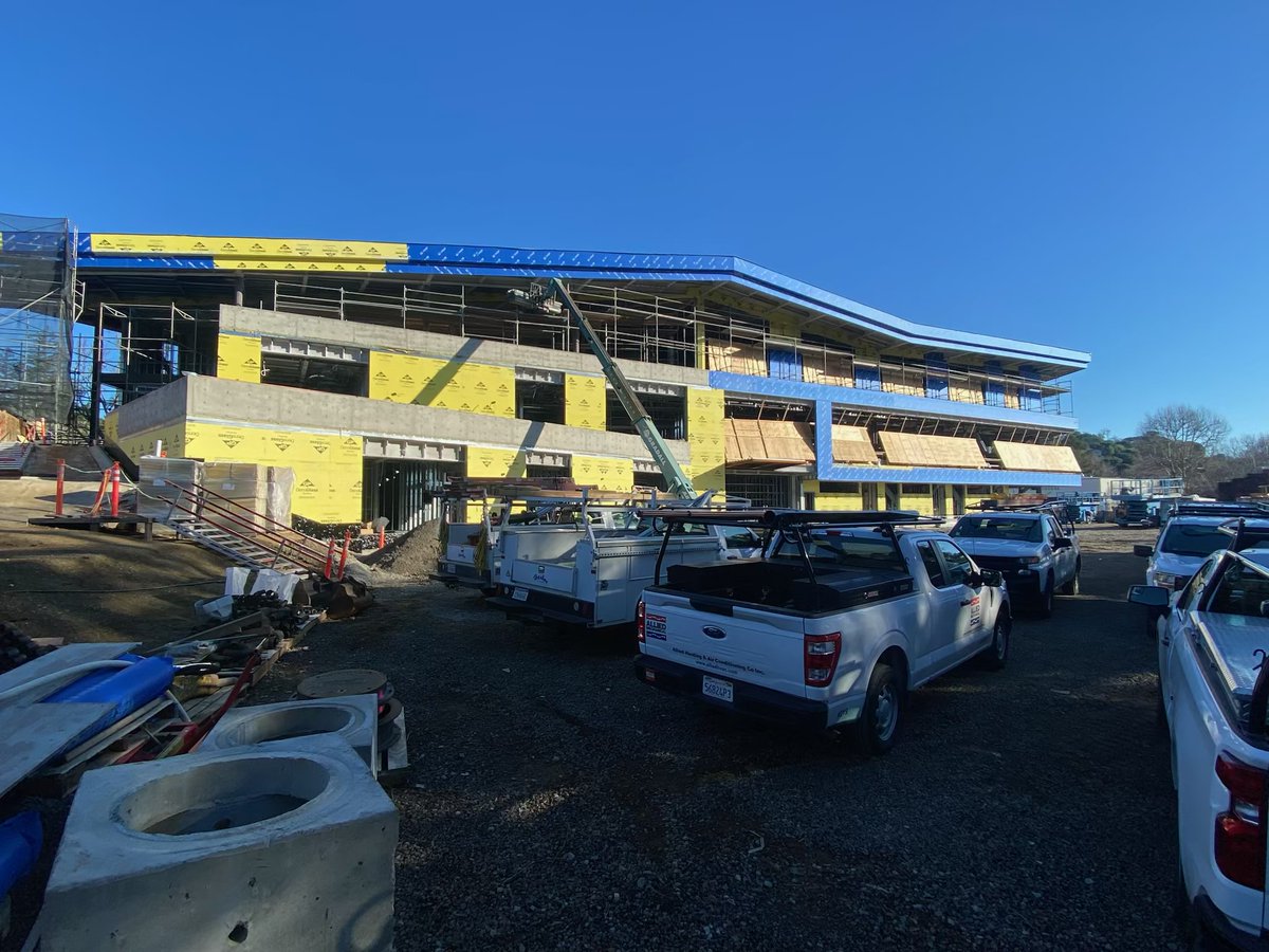 USGlass2004's tweet photo. College Of Marin
USG has begun our installation of the exterior Curtain Wall elevations on the College of Marin project. This project features exterior curtain walls, storefronts, and sunshades, and two large sloped skylights on the roof. https://t.co/txO4FEsDmE
