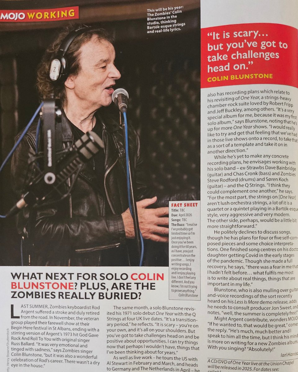 Colin Blunstone (@colinblunstone) on Twitter photo Last month Colin sat down with <a href="/MOJOmagazine/">MOJO Magazine</a> to discuss his transition back into his solo career. "It is scary but you've got to take challenges head on!" - CB Last month Colin sat down with <a href="/MOJOmagazine/">MOJO Magazine</a> to discuss his transition back into his solo career. "It is scary but you've got to take challenges head on!" - CB