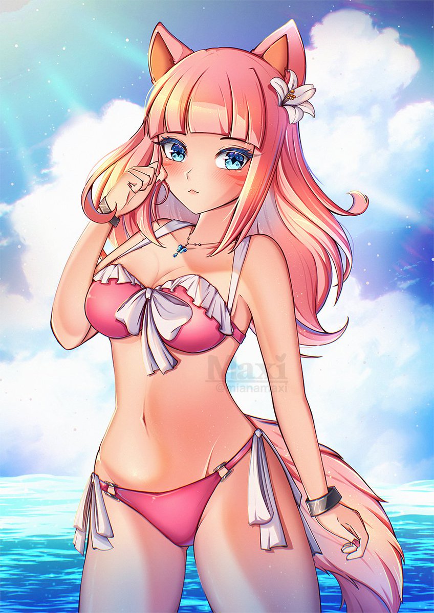mianamaxi's tweet photo. Summer Nalah for @monds1234 !! ☀️⛱️
#FFXIVART https://t.co/nb2kl9lAb9
