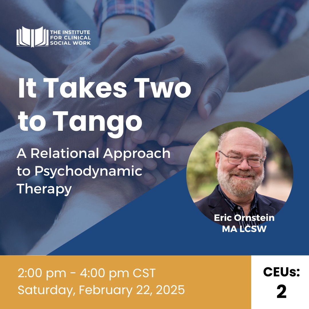 ICSW_Chicago's tweet photo. Join us on Saturday, February 22 for a talk from Eric Ornstein, MA, LCSW, covering the basic tenants of a relational approach to supervision.

Register: https://t.co/XiuXKlppue https://t.co/RknIe1f9xV