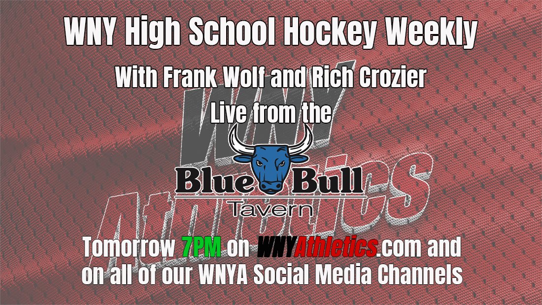 We'll be at Blue Bull Tavern again Tuesday night for WNYAthletics Hockey Weeklywith Frank Wolf and Rich Crozier.  We'll have some special guests and there will be food and drink specials as well.
<a href="/wnyfedhockey/">Section VI Hockey</a>
Brought to you by:
<a href="/ChillyBillys/">Chilly Billy's Ice Cream</a> <a href="/LogisticsPlus/">Logistics Plus Inc.</a> <a href="/daemenuniv/">Daemen University</a>