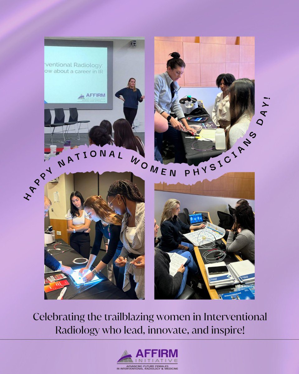 AffirmProgram's tweet image. Happy #NationalWomenPhysiciansDay ✨ Today, we celebrate the trailblazing women in Interventional Radiology who lead, innovate, and inspire the next generation.

To all the incredible women in IR—you inspire us every day. AFFIRM is proud to support and celebrate your journey! 💜