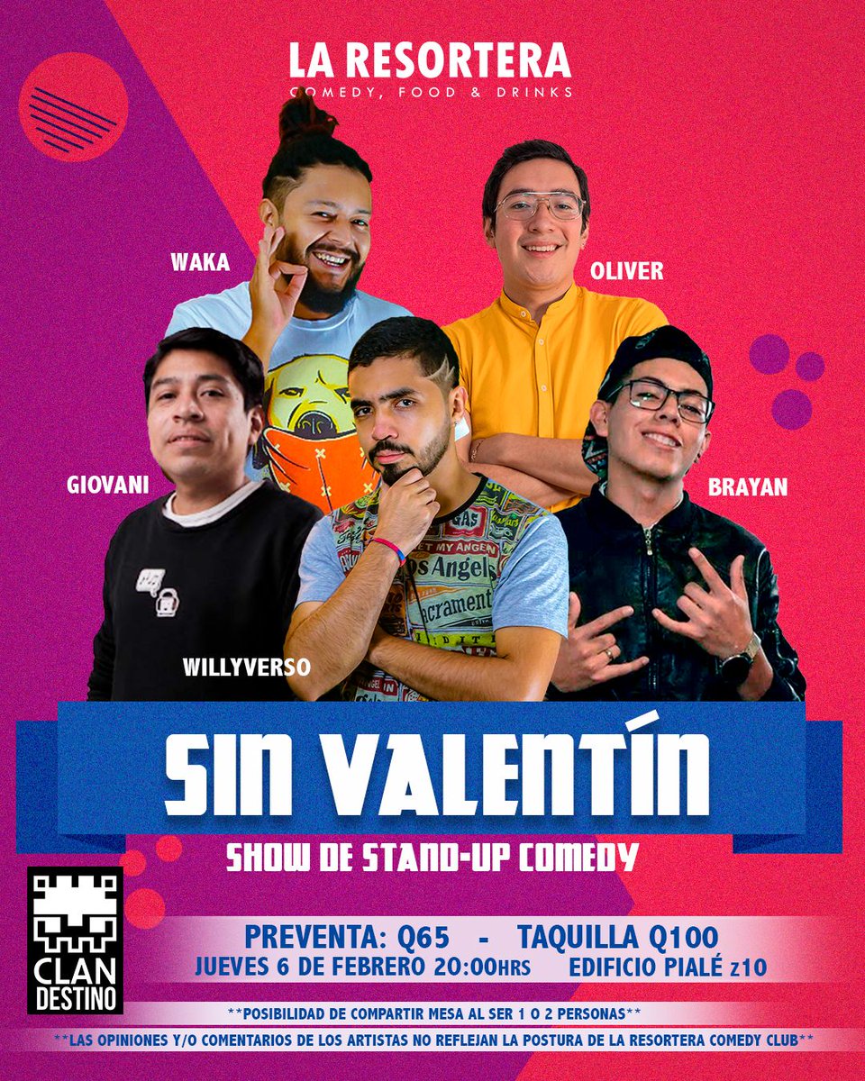 Este jueves mi primer show del año en La Resortera comedy club 👽🤙