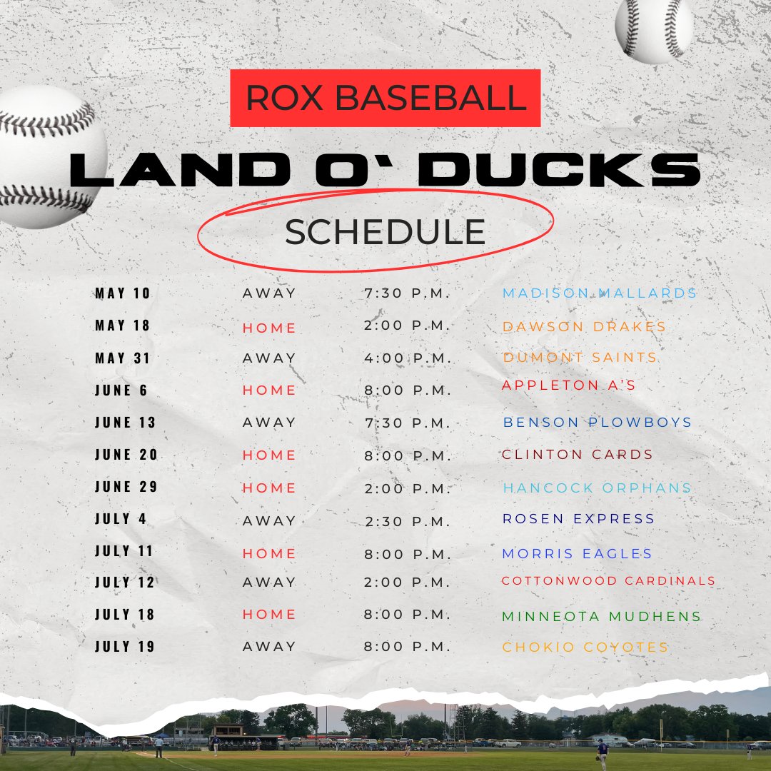 2025 Rox league schedule.