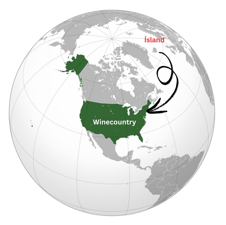 Íslendingar fundu Bandaríkin, Norður-Ameríku og kölluðu það Vínland. Nú breytum við nafninu í upprunalegt horf; Winecountry #USA
Icelanders discovered the United States, North America, and called it Vínland. Now we are changing the name to its original form; Winecountry.