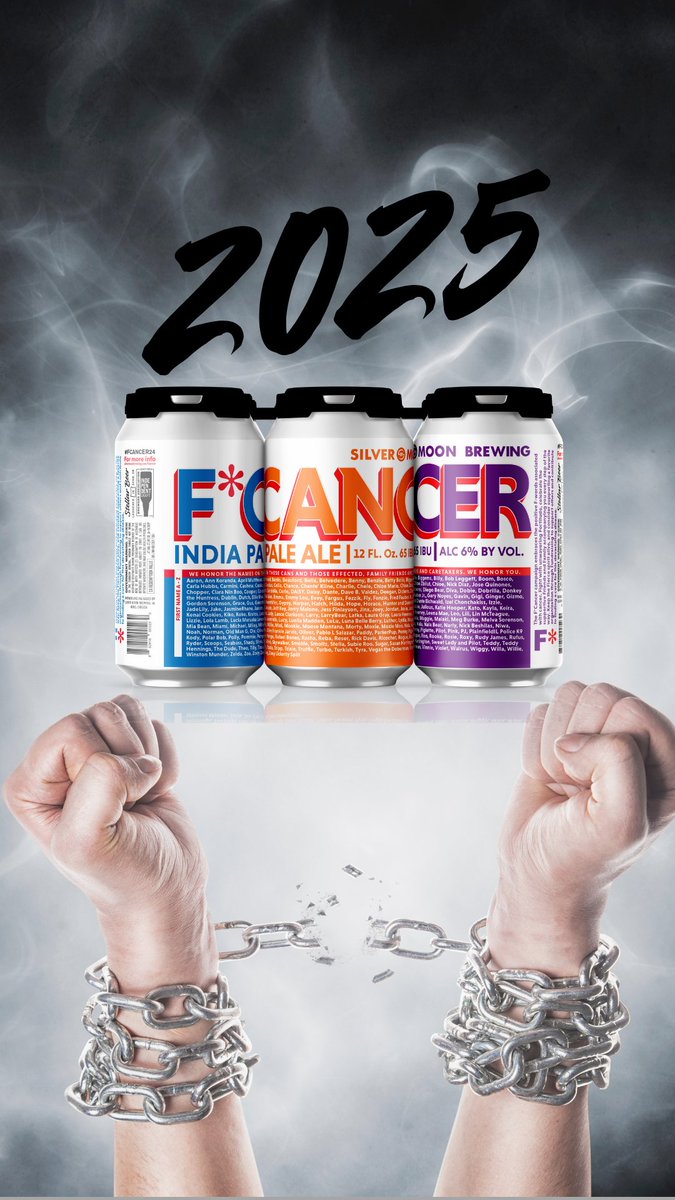 Our annual F*Cancer campaign is now collecting the Names of Cancer Fighters to appear on the 2025 Labels! See the F*Cancer page and blog on our website at SilverMoonBrewing.com !

#FCancer #CancerAwareness #CancerResearch #cancercare