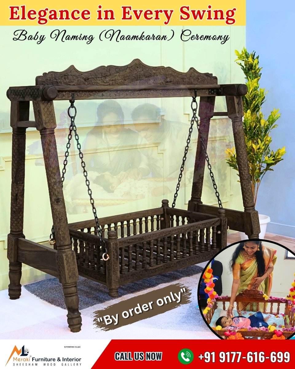 Merakilivings_1's tweet image. ✨ Elegance in Every Swing!

Celebrate your little one's Naamkaran (Baby Naming) Ceremony with a beautifully handcrafted Sheesham wood swing! 🍼
📍 Visit us at: Shankar Matam Road, Vizag
📞 Call us now at +91 9177-616-699 to place your order! 📲

#NaamkaranCeremony #BabyNaming
