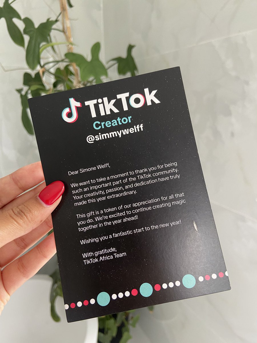 simmywelff's tweet photo. Thank you @tiktok_sa ✨ https://t.co/qpeANwarbb