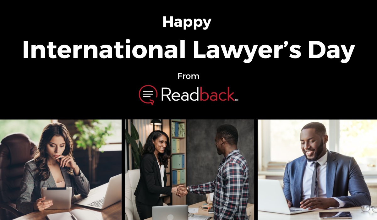 Happy International Lawyer's Day! At Readback, we stand with you, offering innovative deposition reporting solutions to make your practice more efficient and cut costs. #InternationalLawyersDay #LegalInnovation