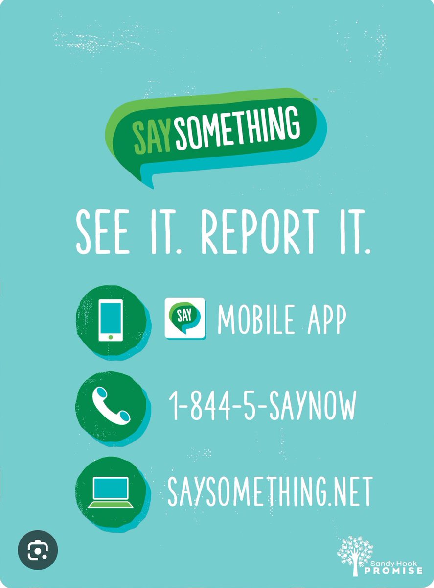 Crystal Ramirez, M.Ed (@counselrramirez) on Twitter photo Say Something Anonymous Reporting allows youth & adults to securely submit anonymous safety concerns that help identify & intervene with at-risk individuals. Help is available! #SandyHookPromise #AllLivesMatter <a href="/Milby_HS/">Charles Milby High School</a> <a href="/MilbyCounseling/">Milby Counseling Team</a> Say Something Anonymous Reporting allows youth & adults to securely submit anonymous safety concerns that help identify & intervene with at-risk individuals. Help is available! #SandyHookPromise #AllLivesMatter <a href="/Milby_HS/">Charles Milby High School</a> <a href="/MilbyCounseling/">Milby Counseling Team</a>