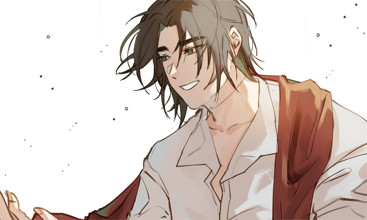 #찬란한_녹빛의_영웅을_기리며 
#살아서도_너의_생일을_축하할테니 
#저그인 #불수호 
나 지각쟁이야 이제는 결말이 궁금한 최애를 게으르게 그렷어요 이젠 눈감고도 그릴수잇어