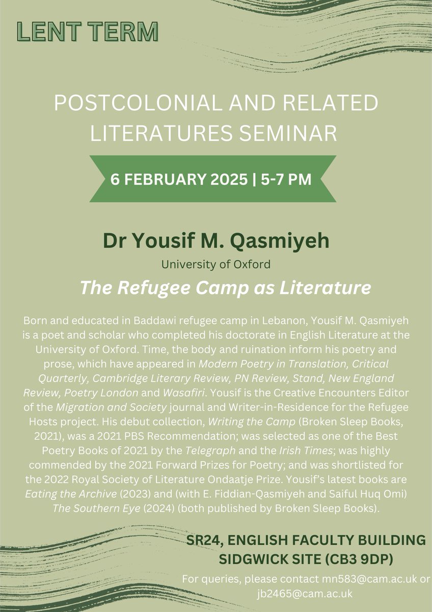 Cambridge Postcolonial Literatures Seminar tweet media