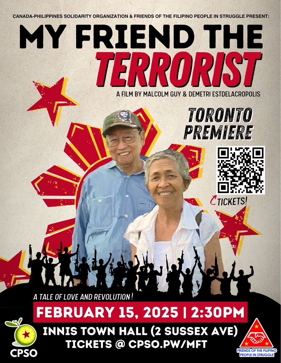 CPSOToronto's tweet photo. If you want to learn more about Ka Joma and his wife Julie, don’t forget to grab your tickets for the Toronto premiere of My Friend the Terrorist: A Tale of Love and Revolution. Screening Feb 15 at Innis Town Hall (2 Sussex Ave) 🎟️ https://t.co/Mx21mOIgfC https://t.co/JqqSGPAXW9