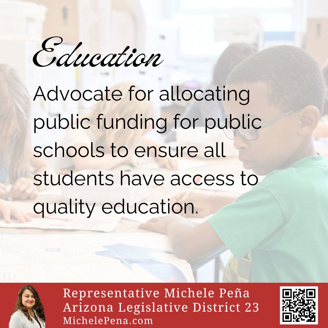 michelepenaaz's tweet photo. Advocate for allocating public funding for public schools to ensure all students have access to quality education. https://t.co/bgplqHI6ZQ #michelepena #LD23 https://t.co/uTbk0QtSYE