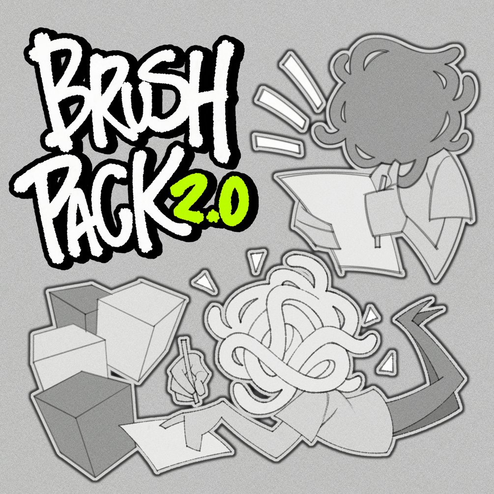 Happy to announce my new brush pack! reworked all the older brushes and added some new ones, take a look!

kabbageudon.gumroad.com/l/brushpack2
