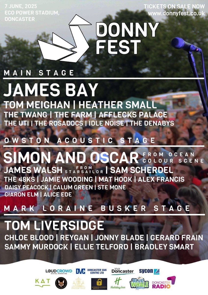 I’m headlining <a href="/DonnyMusicFest/">DonnyFest</a> !

Tickets on sale now: tickets.donnyfest.co.uk/amf/donny-musi…