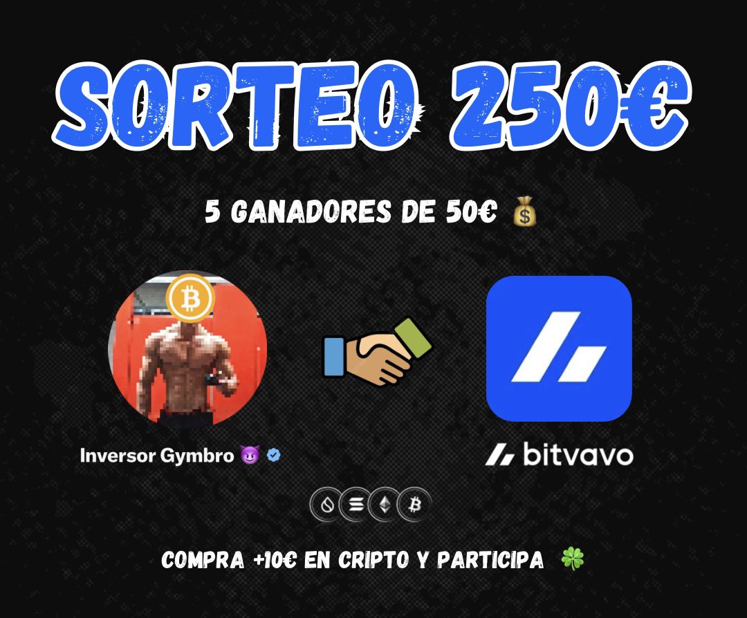 SORTEO 250€ 🔥🍀

Habrán 5 premios, de 50€ cada uno 💰

¿Quieres participar?

1️⃣ Sígueme <a href="/gymbroinvestor/">Inversor Gymbro 😈</a> 😈
2️⃣ Like y RT ♥️♻️
3️⃣ Menciona a 1 amigo 🪂

Anunciaré los ganadores el 16 de Febrero

Buena suerte! 🤞🏼