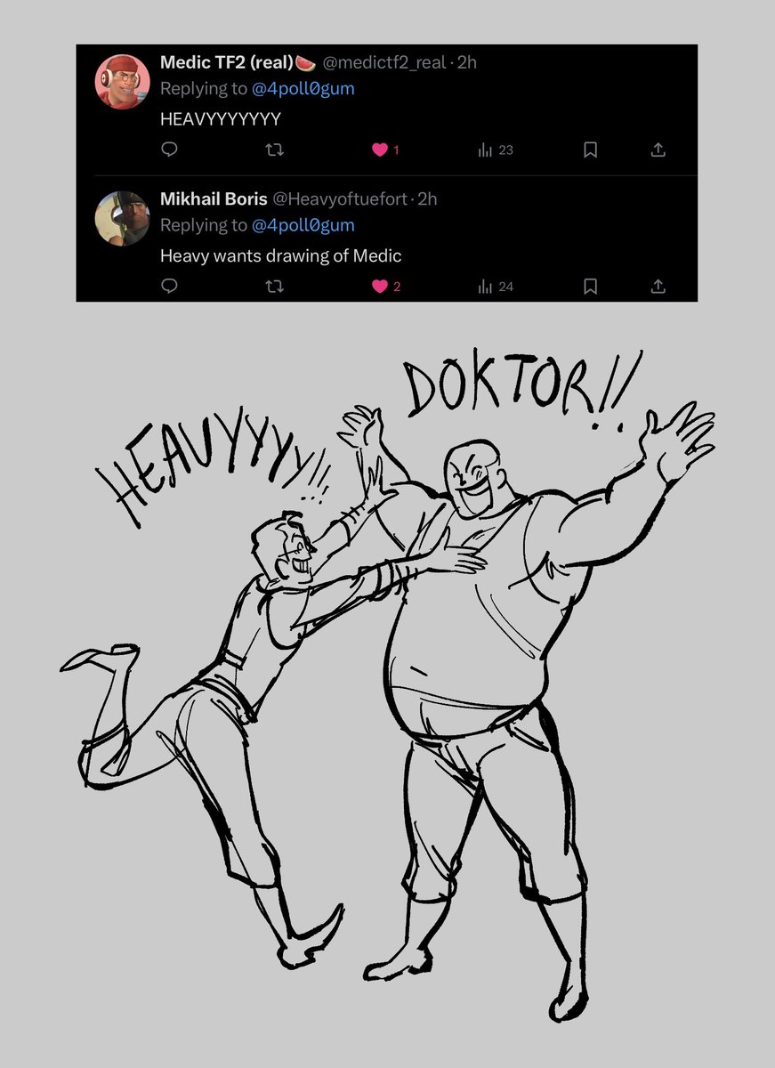 4poll0gum's tweet photo. they requested eachother so im making it heavymedic im sorry https://t.co/FQNCyqd6gB