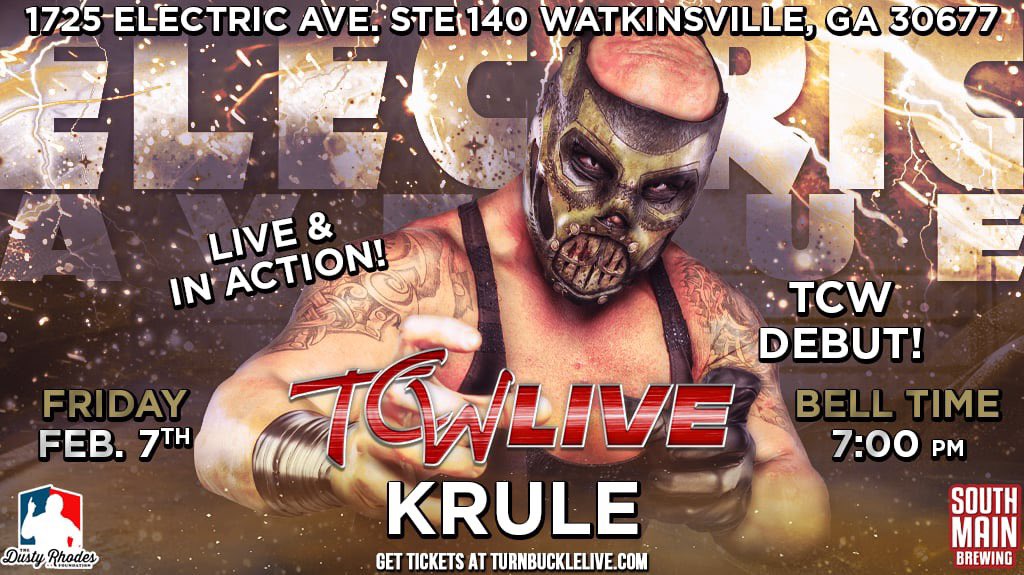 Turnbuckle Championship Wrestling (@turnbuckle_cw) on Twitter photo We’re back with an XXL sized show! This Friday in Watkinsville, Georgia for TCWLive featuring AEW & ROH stars <a href="/QTMarshall/">QT Marshall</a> <a href="/hellosatnam/">Satnam Singh Bhamara</a> <a href="/JackedJameson/">Jacked Jameson</a> <a href="/bradybooker_/">Brady Booker</a> <a href="/elijah_drago/">Elijah Drago</a> as well as MLW star <a href="/AtrocityKrule/">Krule</a> and all of your Turnbuckle favorites!
Turnbucklelive.com 🎟️ We’re back with an XXL sized show! This Friday in Watkinsville, Georgia for TCWLive featuring AEW & ROH stars <a href="/QTMarshall/">QT Marshall</a> <a href="/hellosatnam/">Satnam Singh Bhamara</a> <a href="/JackedJameson/">Jacked Jameson</a> <a href="/bradybooker_/">Brady Booker</a> <a href="/elijah_drago/">Elijah Drago</a> as well as MLW star <a href="/AtrocityKrule/">Krule</a> and all of your Turnbuckle favorites!
Turnbucklelive.com 🎟️