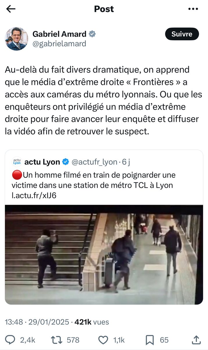ave_flym's tweet image. Voilà comment réagissent les gens de gauche #LFI #Nupes #NFP quand les mêmes personnes agressent encore et encore au couteau les citoyens de ce pays. Honte au ci-devant ⁦@gabrielamard⁩ ne trouve rien à dire sur le délinquant mais préfère attaquer la presse. Fascisme absolu!