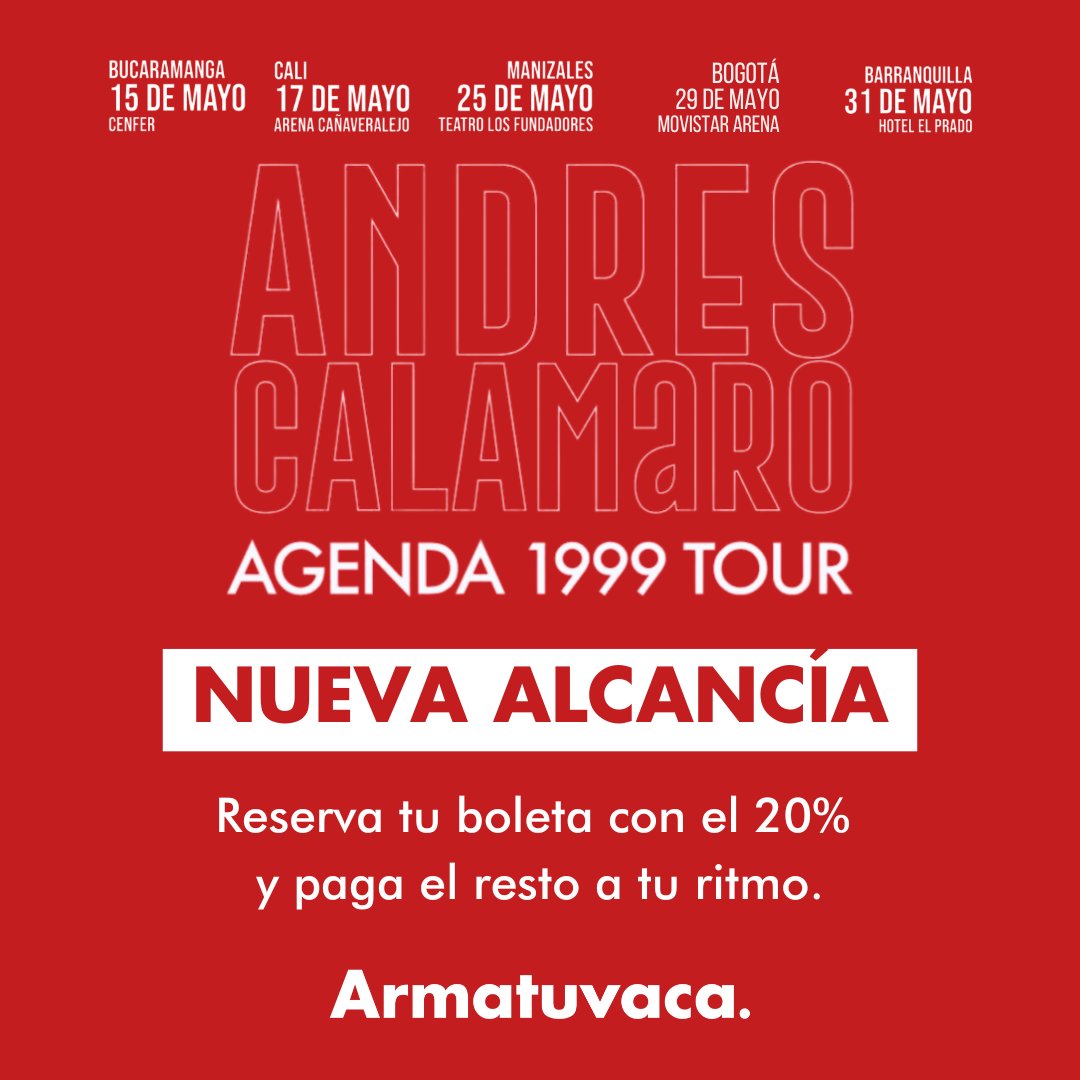 No te pierdas la oportunidad de cantar junto a él temas icónicos como "Flaca", "Mil horas" y "Te quiero igual". ¡Activa tu Alcancía  alcancias.armatuvaca.com y asegura tu entrada para vivir una noche llena de rock y nostalgia! 🐮🎟️