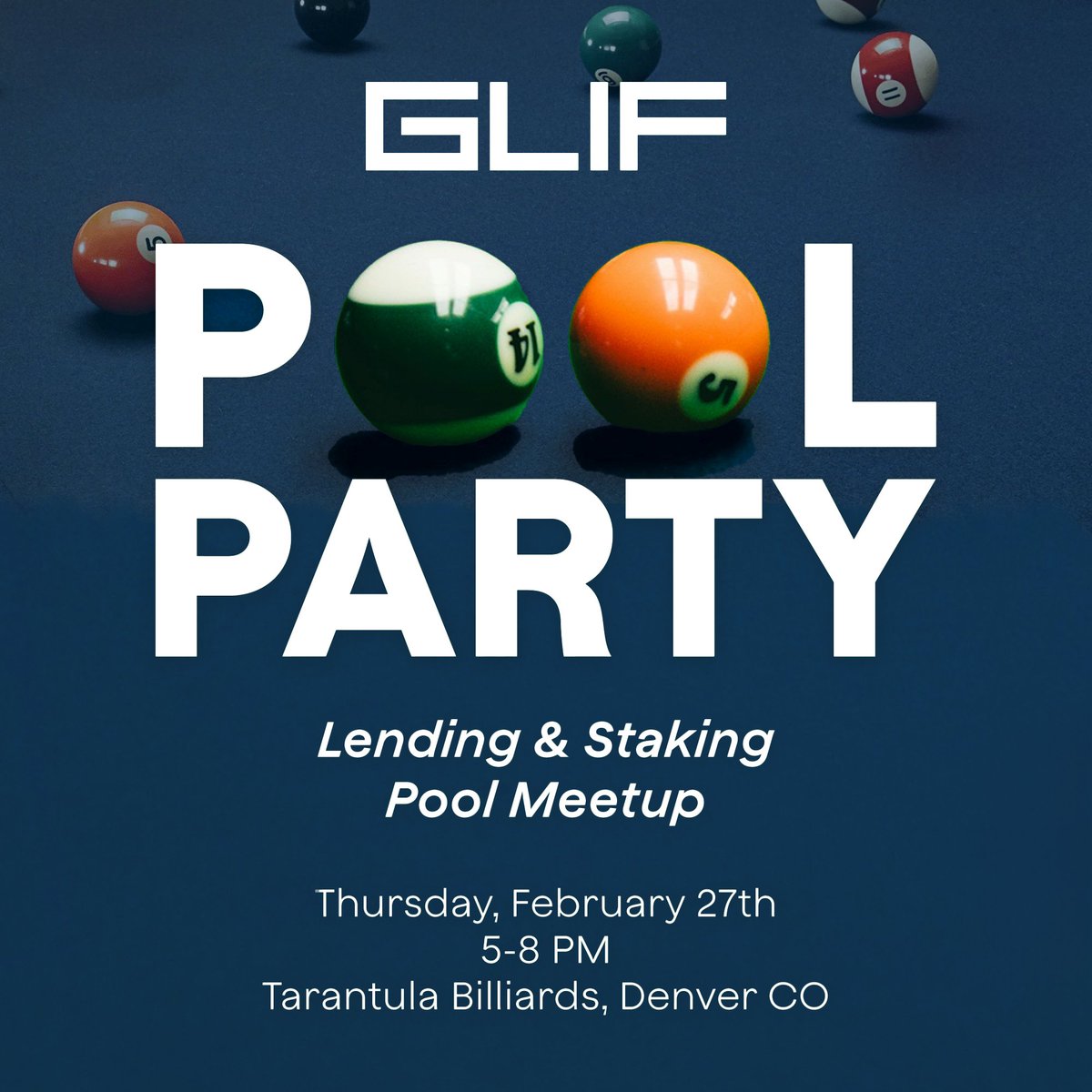 Calling all lending &amp; staking pool founders, developers, and investors 📣

Join us for a "P🎱🎱L" meetup &amp; Billiards tournament during <a href="/EthereumDenver/">ETHDenver 🏔🦬🦄</a>!! 

RSVP: 
lu.ma/444wnmwb