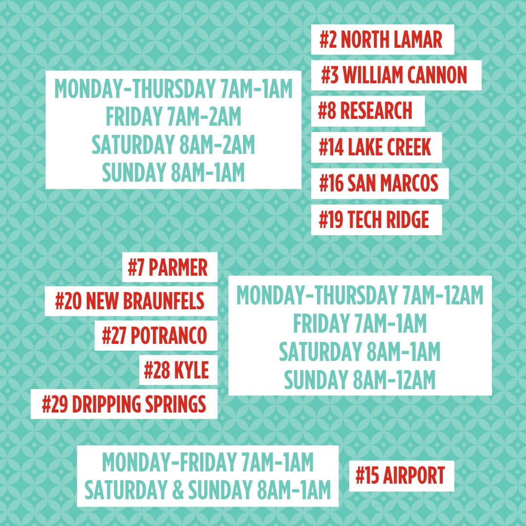 pterrys's tweet photo. Great News! We updated our hours for 25 stands! Be sure to check on your favorite stand's newest hours of operation.

👀 Psst...one of our stands is set to become a 24/7 location soon. Can you guess which one it will be? https://t.co/sq88qrBP9J