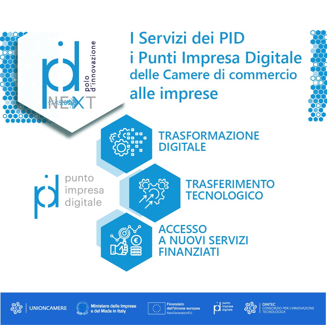 PID_CamCom's tweet photo. PIDNext, opportunità per MPMI di accedere a percorsi di first assessment digitale e orientamento nella transizione digitale
Permette accesso ai contributi in forma di servizi con copertura fino al 100% dei costi per le imprese
Ultimi giorni per candidarsi! https://t.co/ykEGyFTrSY https://t.co/oN0xCTN3QJ