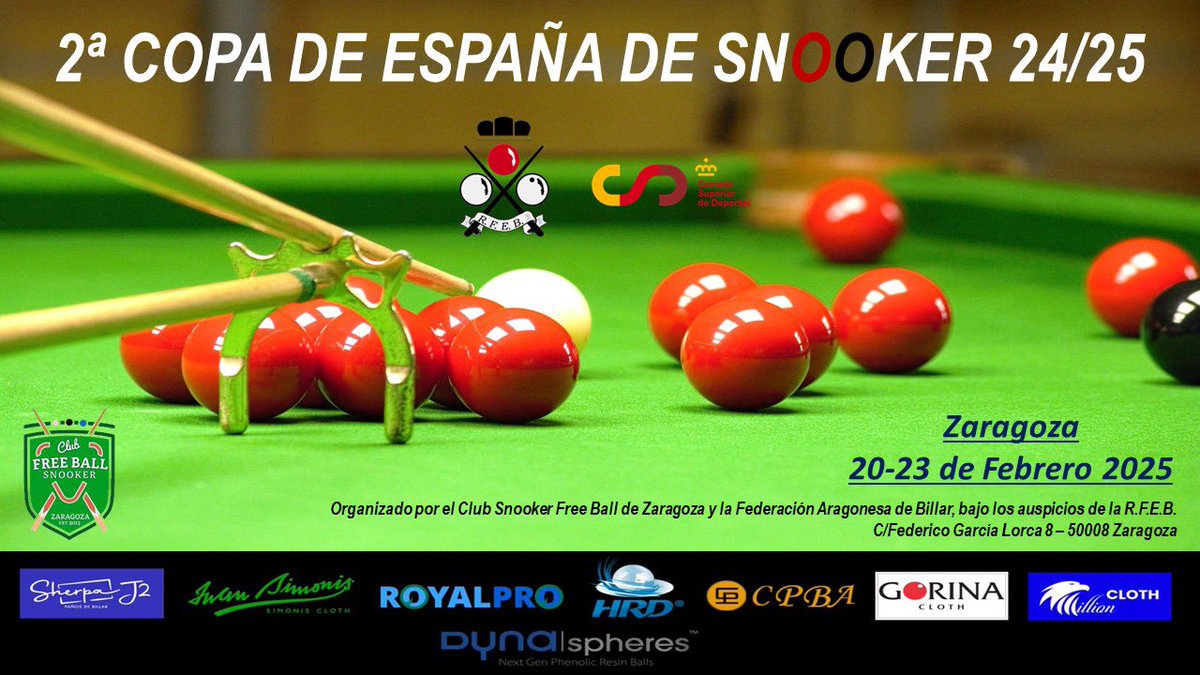 Nuestros amigos del Club de snooker Valencia, están arreglando su nueva e impresionante sede, así que nosotros haremos la siguiente Copa de España de #snooker este mes, y ellos se quedarán la próxima nuestra.
Cartel de <a href="/angel_zgz/">Áиgзrl ツ</a> fotografía <a href="/elrik31/">J.A.</a>

facebook.com/share/19N8Fk3E…
