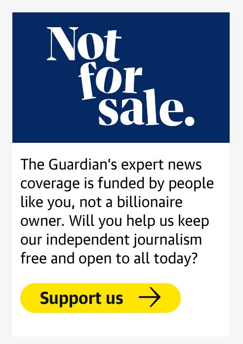ColinSimpsonHK's tweet photo. Bit rich, isn’t it? Guardian’s latest begging-bowl slogan weeks after it sold The Observer, despite its owner having £1.3 billion ($1.6 billion) stashed away. #Guardian #Observer https://t.co/N38MMapv24