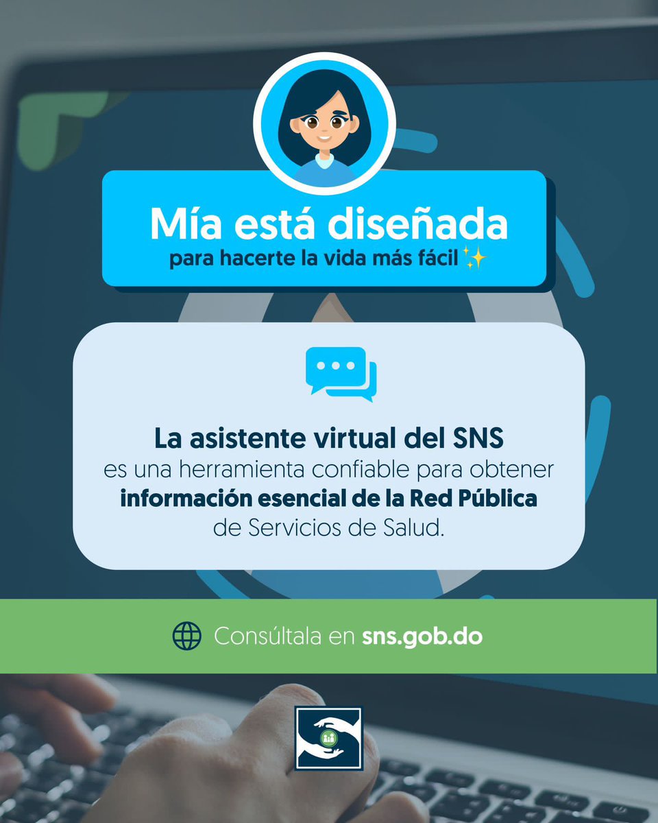 HospitalLaMata's tweet photo. ¡Con Mía tienes la información que necesitas de la Red Pública de Servicios de Salud de forma rápida y fácil!  🖐️🤖

💻¡Consúltala ya en https://t.co/WM60pACZRf!

#AsistenteVirtualSNS https://t.co/WvTO0tUfuD