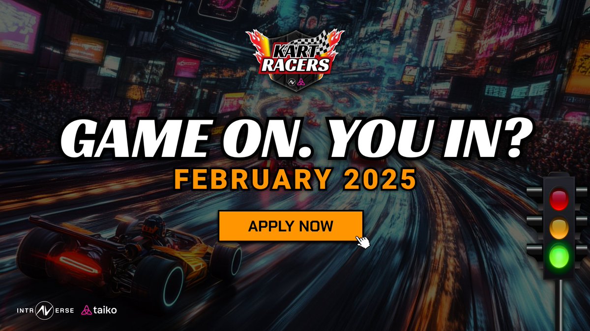Next #KartRacers is ON THE AIR... 🏁

Are you IN? Secure your spot NOW!
👉 forms.gle/SyY9HPgHa2bCur…

🆕 Nitro Pass Mint drops soon
🎁 $7.5K in base prizes
🤑 Plus, UP to $38K potential prize pool

New strategies, new rewards, more competition!🔥
Powered by <a href="/taikoxyz/">Taiko.eth 🥁</a>⛓️