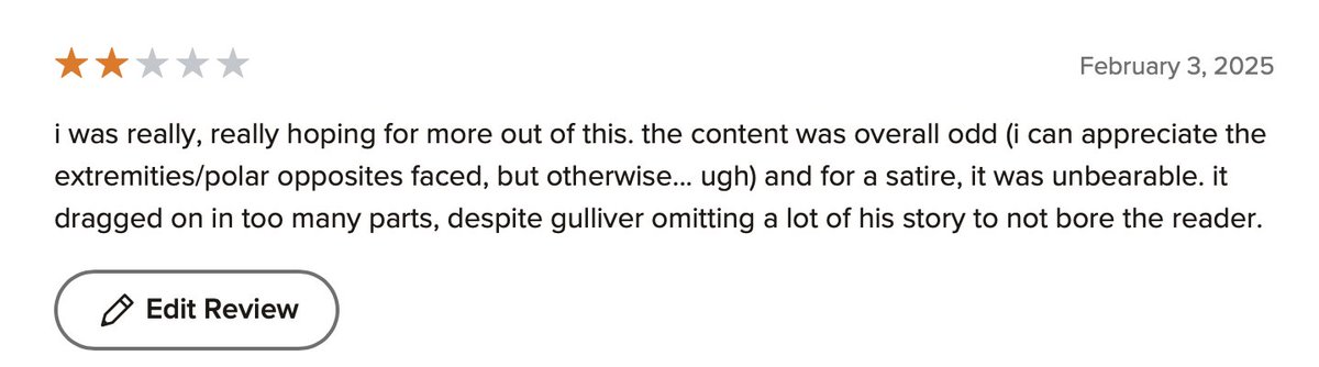 GULLIVER'S TRAVELS by swift — ⭐️⭐️ | #booktwt