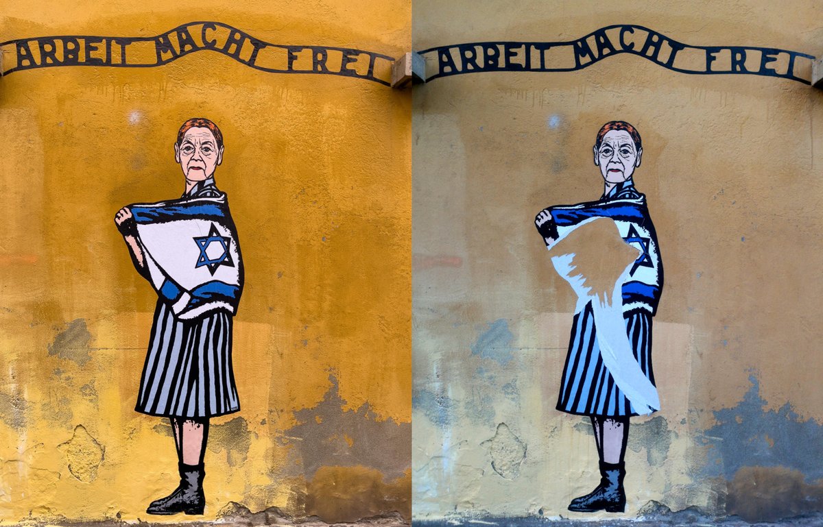 TV2000it's tweet photo. #NEWS - #Milano, sfregiati i murales di #Palombo che celebrano #EdithBruck, #LilianaSegre e #SamiModiano

Tutte le stelle di David sfregiate nelle opere dedicate ai tre degli ultimi testimoni della #Shoah sopravvissuti ad #Auschwitiz
Lo sottolinea lo stesso autore  @PalomboArtist 

#3febbraio #Holocaust #Israel #PHOTOS