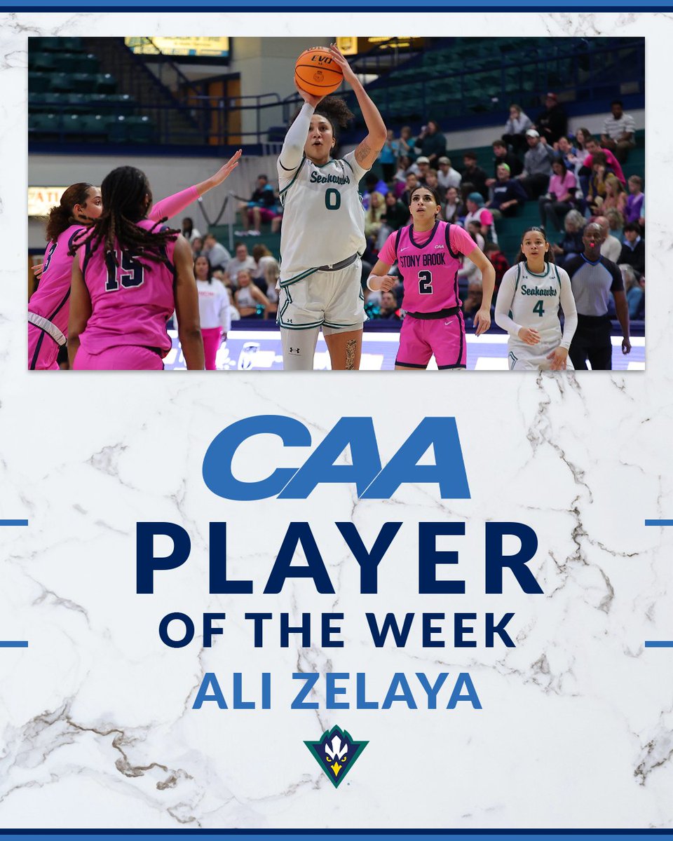 CAA Basketball (@caabasketball) on Twitter photo 🏀 Women's #CAAHoops Player of the Week
Ali Zelaya averaged a 24.0 point and 13.5 rebound double-double in <a href="/uncwwbb/">UNCW Women's Basketball</a>'s 2-0 weekend
📰 tinyurl.com/yydtu4ye 🏀 Women's #CAAHoops Player of the Week
Ali Zelaya averaged a 24.0 point and 13.5 rebound double-double in <a href="/uncwwbb/">UNCW Women's Basketball</a>'s 2-0 weekend
📰 tinyurl.com/yydtu4ye