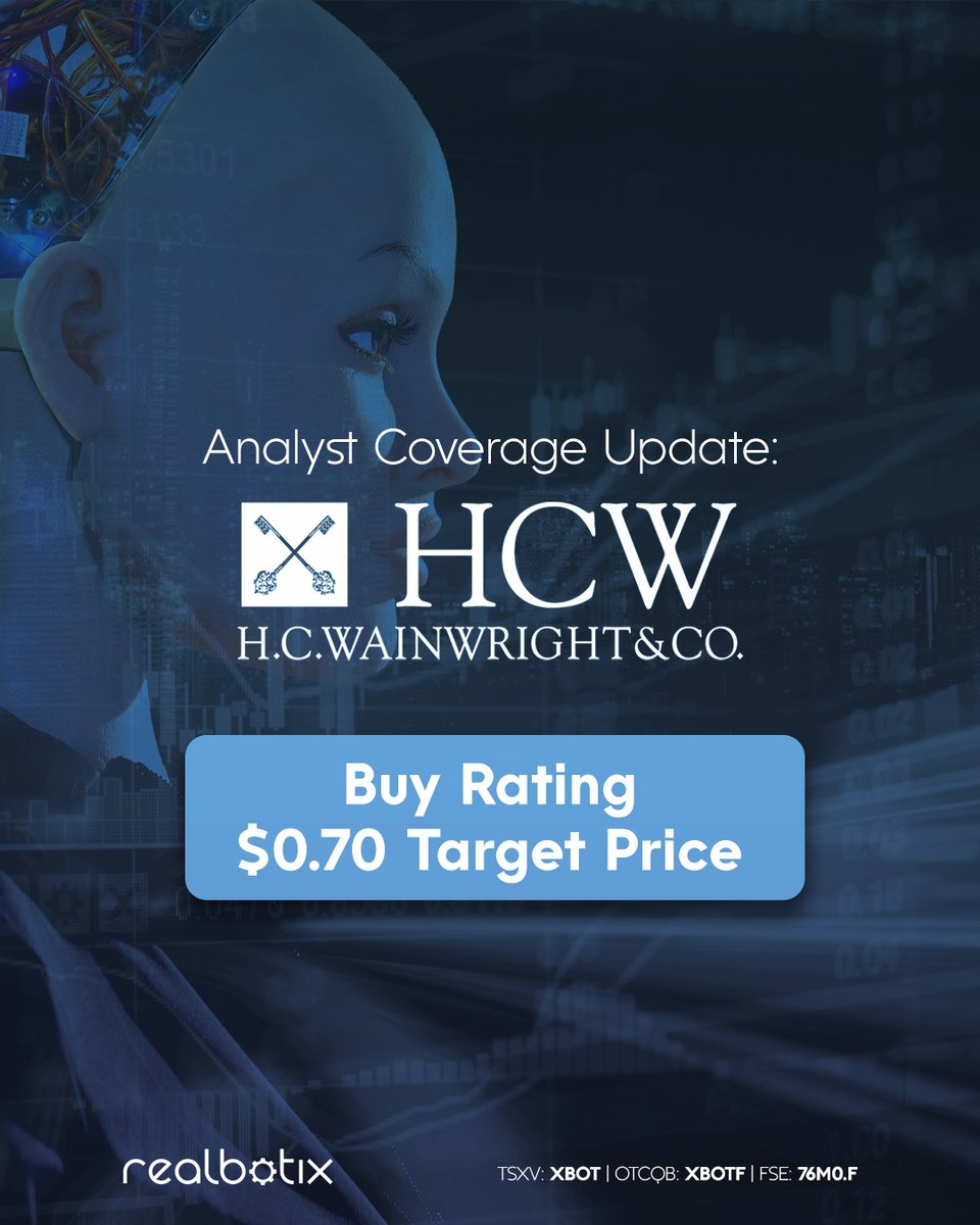 RealbotixCorp's tweet photo. @HCWCO upgrades #Realbotix to Buy with a $0.70 target, following strong media presence at #CES2025 and a growing sales pipeline.

Read full report: https://t.co/lrA73UYMDz

🇨🇦 $XBOT 🇺🇸 $XBOTF

$XBOT.V #AnalystRating #AIrobots #AI #robots #robotics #TSXV #OTCQB https://t.co/0zOnwuVJaq