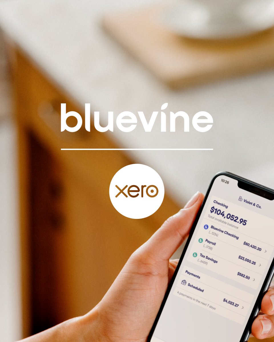 bluevine's tweet photo. Bluevine and @Xero are teaming up! 🤝

Managing finances just got a whole lot easier for business owners. Through this collaboration, Bluevine customers can sync their banking data with Xero, providing small businesses and their accountants with greater efficiencies and growth opportunities.