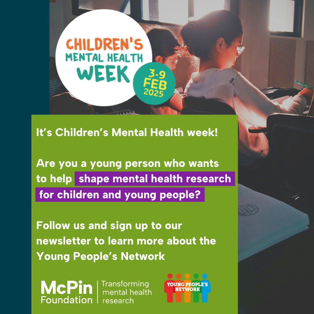 The McPin Foundation (@mcpinfoundation) on Twitter photo Today is the beginning of Childrenās Mental Health Week. If you are a young person (13 to 28), we have opportunities for you to get involved via our Young People's Network. Sign up to our newsletter for opportunities mcpin.org/get-involved/sā¦
<a href="/McPinYPNetwork/">McPin Young People's Network</a> <a href="/Place2Be/">Place2Be</a> #CMHW2025 Today is the beginning of Childrenās Mental Health Week. If you are a young person (13 to 28), we have opportunities for you to get involved via our Young People's Network. Sign up to our newsletter for opportunities mcpin.org/get-involved/sā¦
<a href="/McPinYPNetwork/">McPin Young People's Network</a> <a href="/Place2Be/">Place2Be</a> #CMHW2025